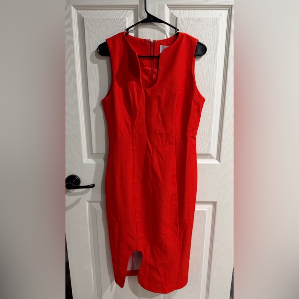 Adelyn Rae Vibrant Red Midi Dress size medium